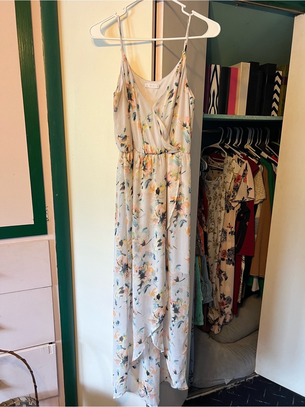 Lush Cream Floral Maxi Dress with Pastel Accents